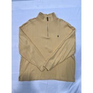 Polo Ralph Lauren Long Sleeve 1/4 Zip Sweater Men's XL Yellow Pullover